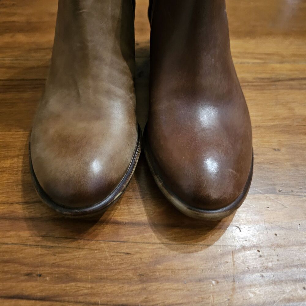 ROAN By Bed Stu 6 Liz Distressed Leather & Suede Double Zip Handmade Ankle Boots - Picture 8 of 9